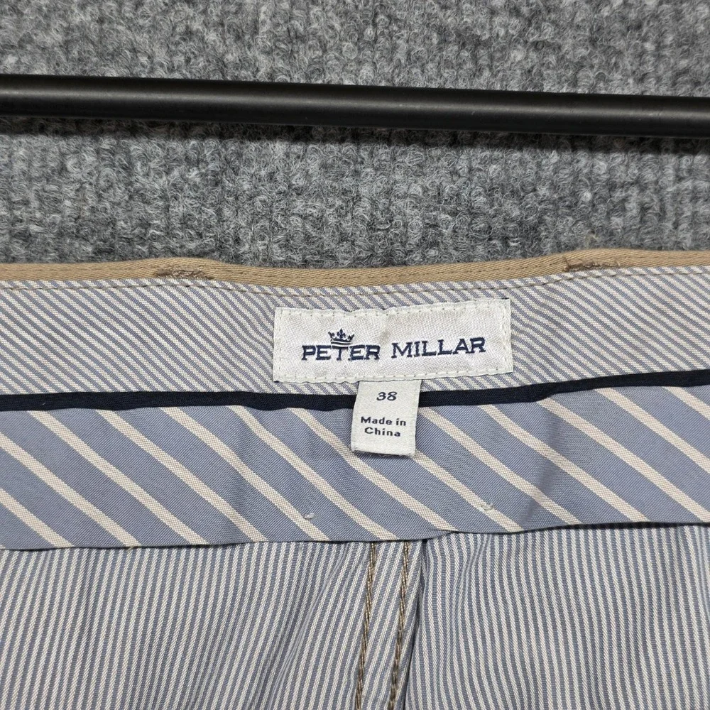 Peter Millar Mens Khaki Tan 5-Pocket Cotton Modal Stretch Pants ME0B39 Size 38